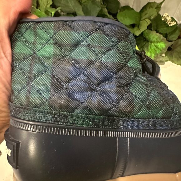 St. Johns Bay Denton Duck Boots 10M Quilted Plaid Upper & Rubber Sole Waterproof - Picture 7 of 7